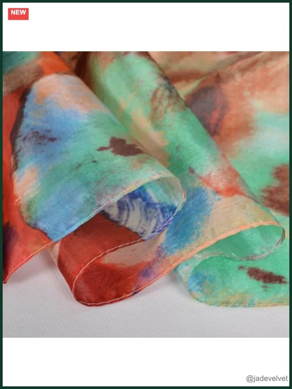 100% Mulberry Silk Floral Scarf Shawl Wrap 69x43